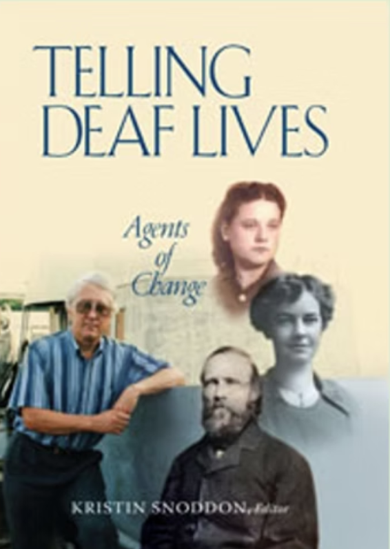The cover of a book called "Telling Deaf Lives: Agents of Change."