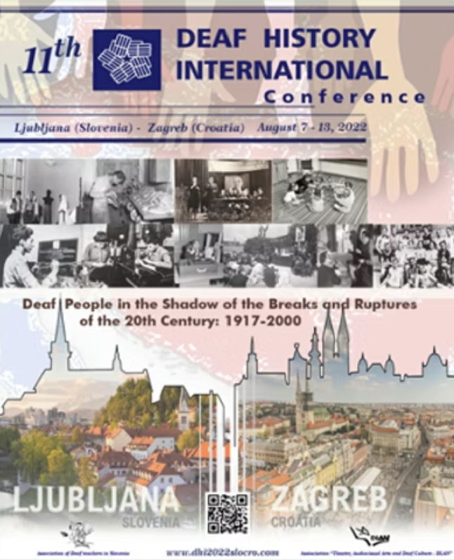 A flyer for the 11th conference with images of both cities.